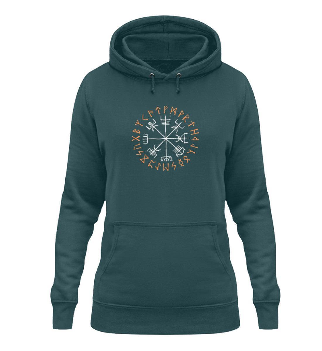Schildmaiden Hoodie Vegvisir - Kompass Runen Symbol Tee - Nordischer Navigationspfad Pullover - Nordic Viking Wear