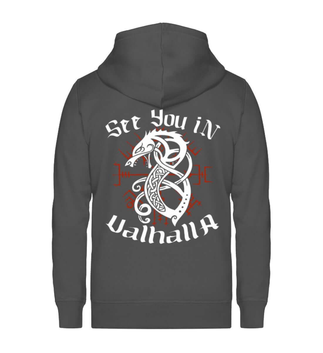 "Fenrir’s Oath" Wikinger-Zip-Hoodie – "See You in Valhalla" - Nordic Viking Wear