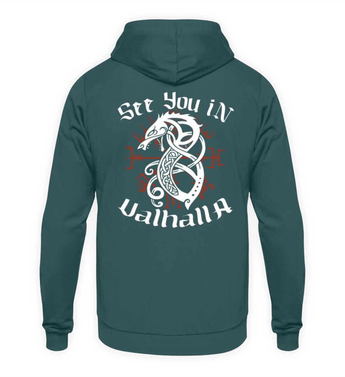"Fenrir’s Oath" Wikinger-Hoodie – "See You in Valhalla" - Nordic Viking Wear