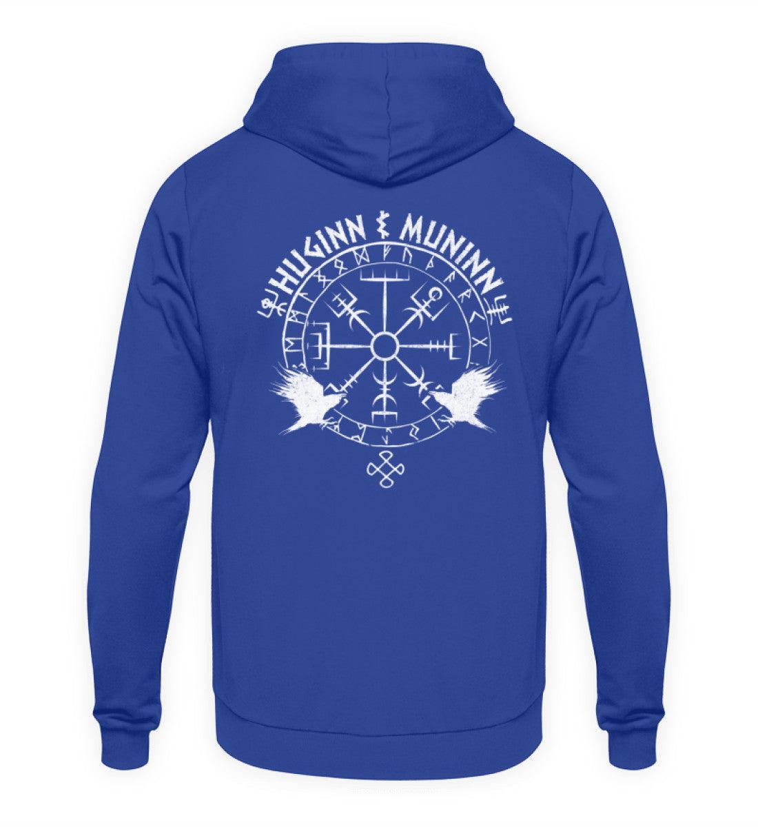 Odins Raben Wikinger Backprint Hoodie– Huginn und Muninn – Wikinger Runenkreis - Nordic Viking Wear