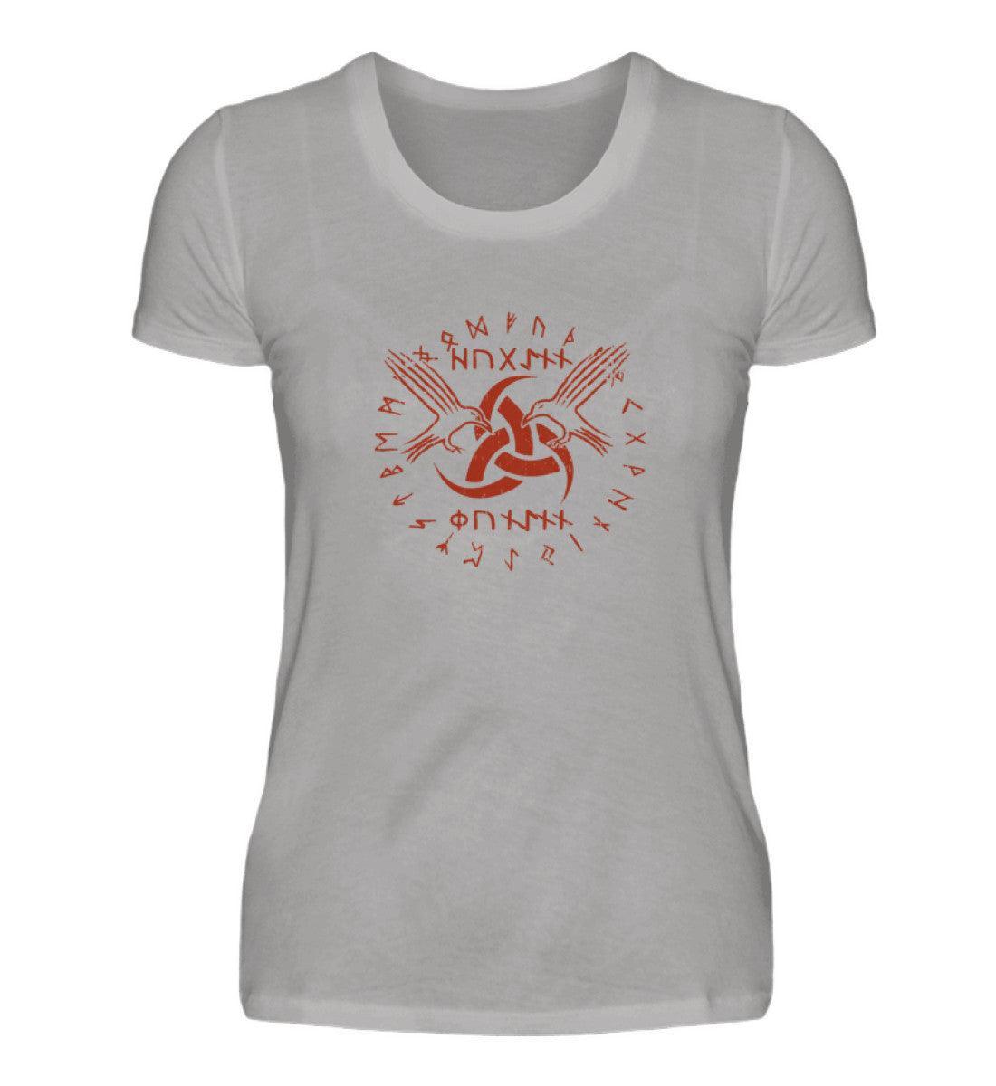 Schildmaiden-Premiumshirt "Odins Boten" - Huginn und Muninn mit Gjallarhorn - Nordic Viking Wear