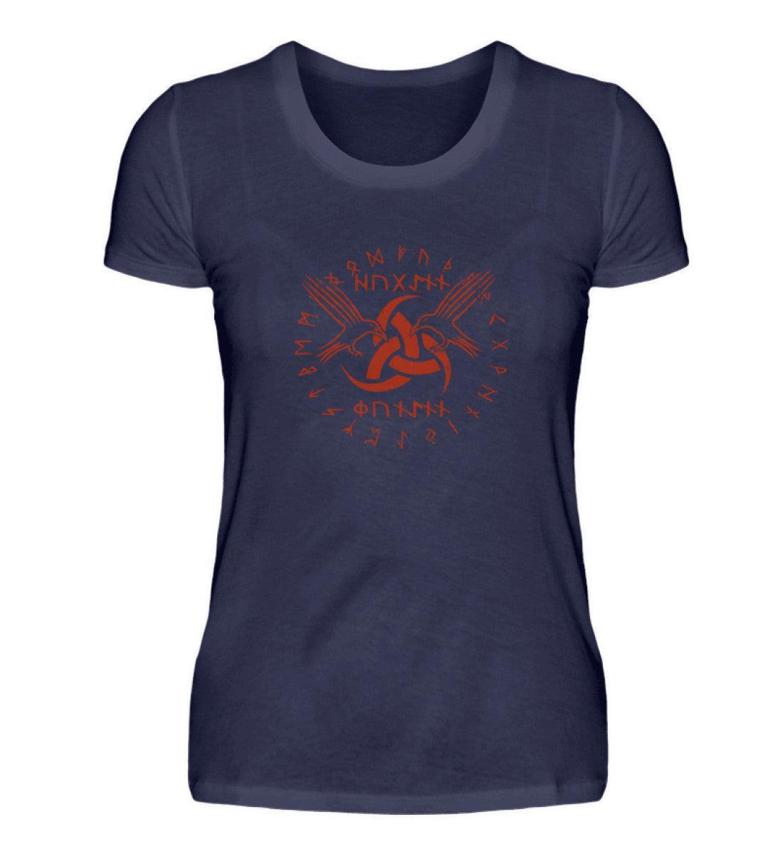Schildmaiden-Premiumshirt "Odins Boten" - Huginn und Muninn mit Gjallarhorn - Nordic Viking Wear
