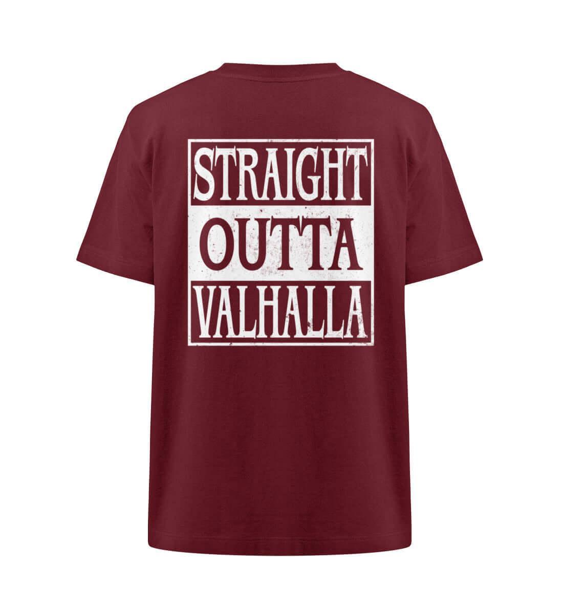 "Straight Outta Valhalla" Wikinger Heavy Oversized Shirt – Backprint - Nordic Viking Wear