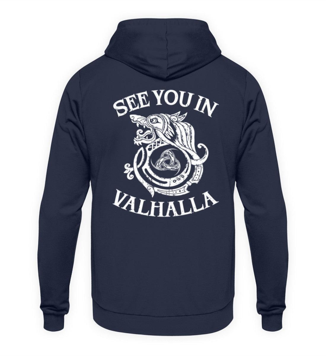 Wikinger Hoodie mit Odins Gjallarhorn - "See You In Valhalla" - Nordic Viking Wear