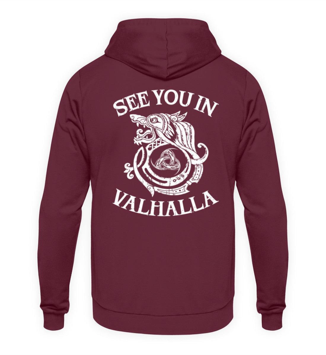 Wikinger Hoodie mit Odins Gjallarhorn - "See You In Valhalla" - Nordic Viking Wear