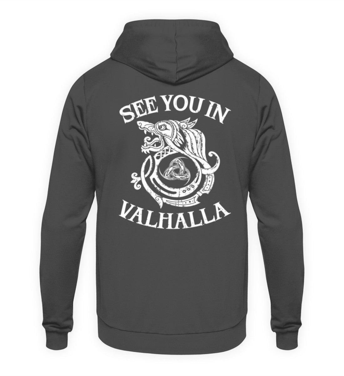 Wikinger Hoodie mit Odins Gjallarhorn - "See You In Valhalla" - Nordic Viking Wear