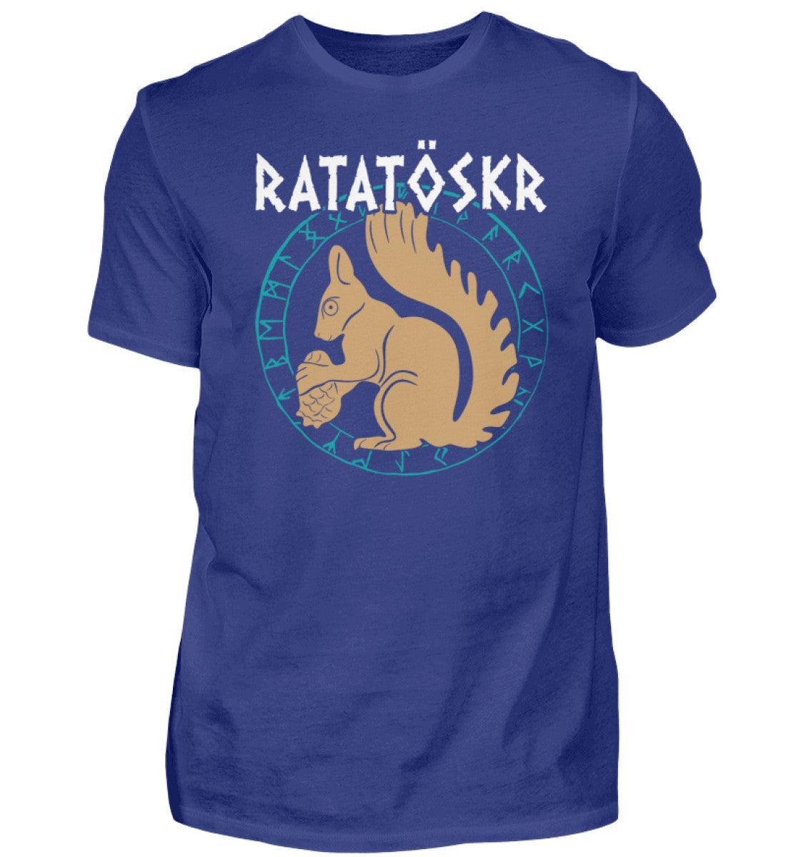 Premium Wikinger T-Shirt "RATATÖSKR" – Eichhörnchen-Design mit Runenkreis - Nordic Viking Wear