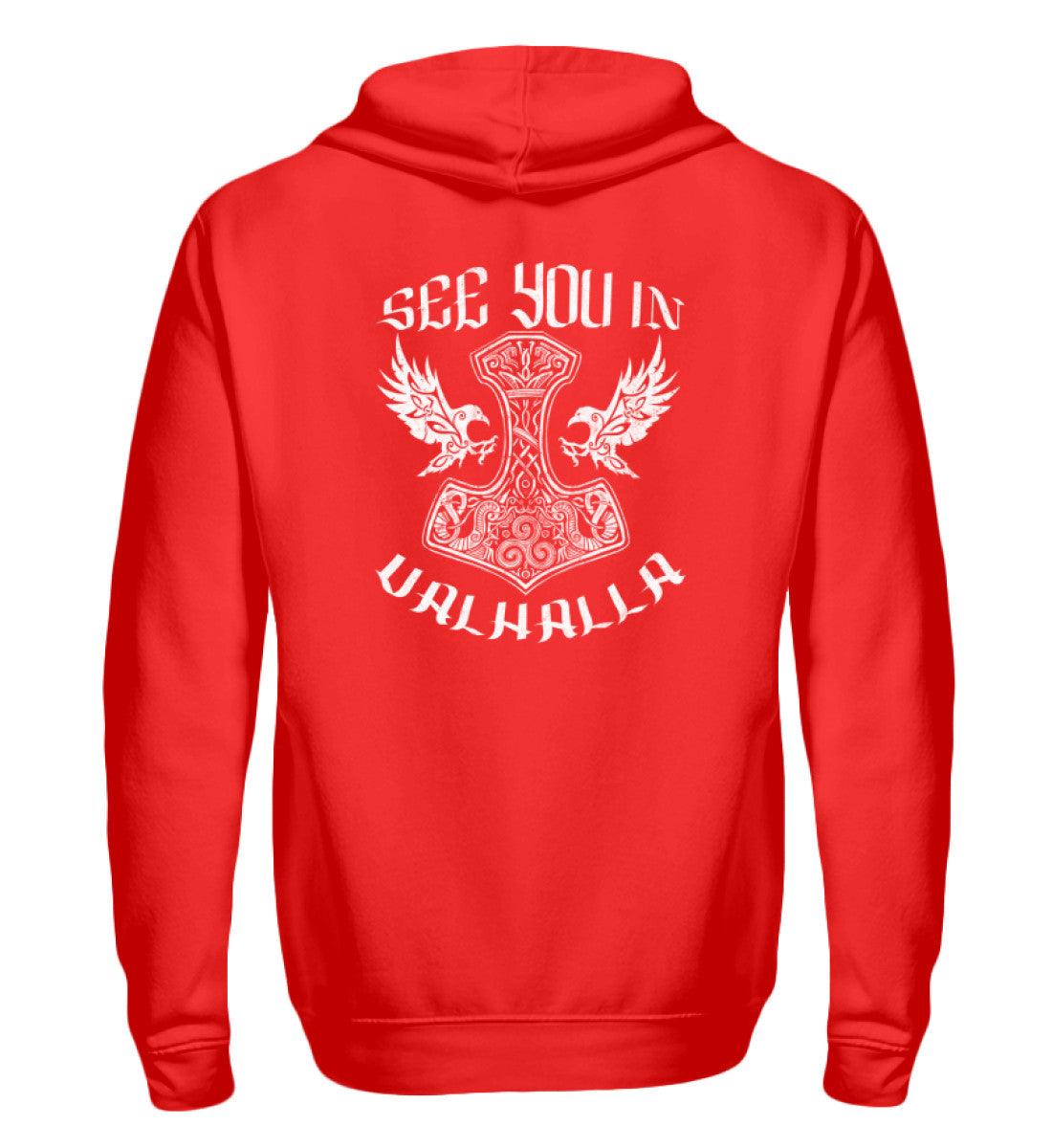 ⚡ See You in Valhalla – Zipp-Hoodie mit Mjölnir & Odins Raben ⚡ - Nordic Viking Wear