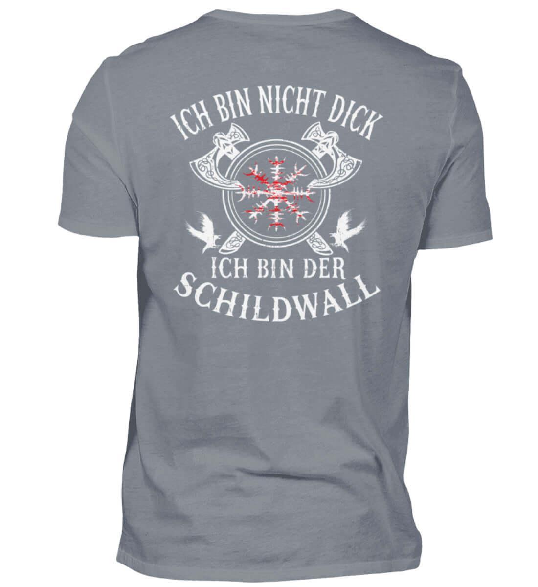 Wikinger T-Shirt 'Ich bin der Schildwall' – Stolz und Schutz mit dem Helm of Awe - Nordic Viking Wear