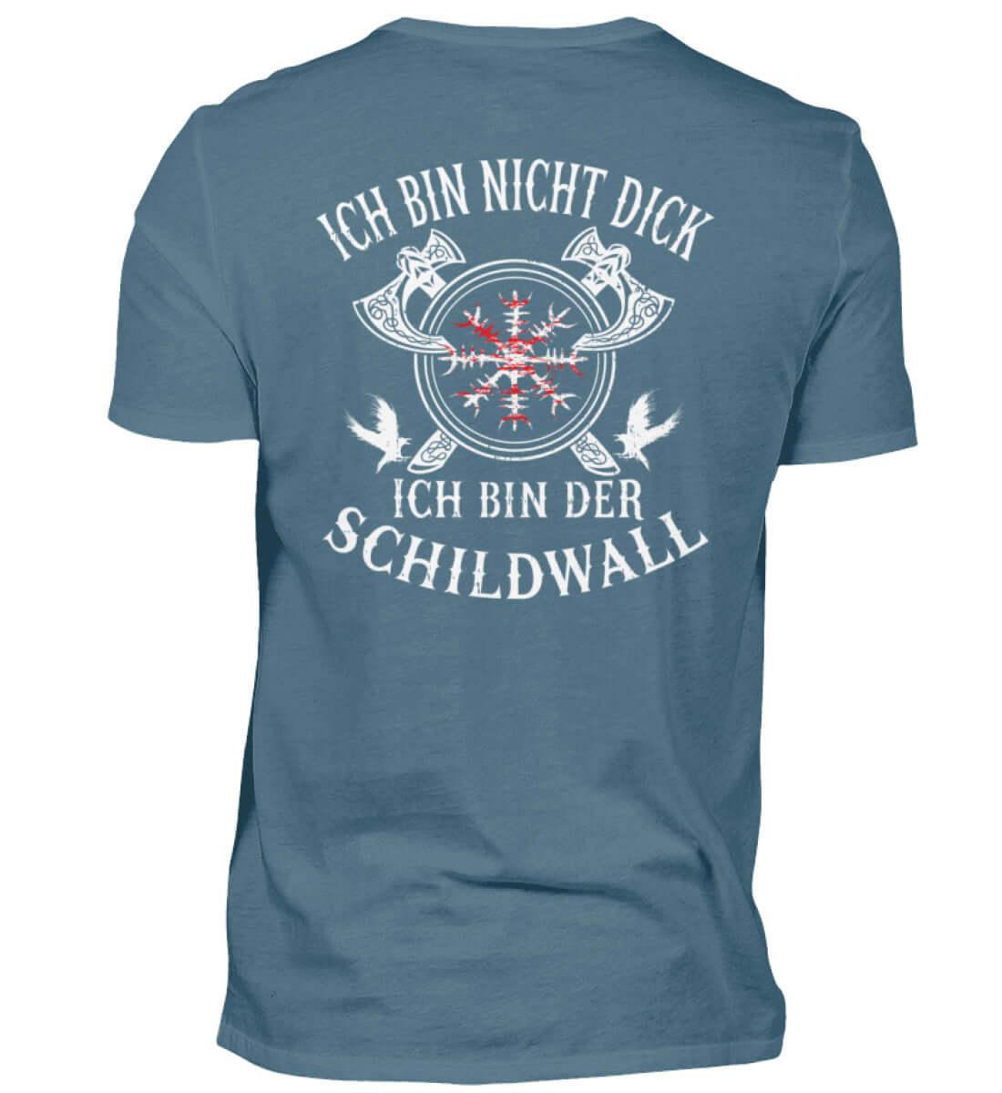Wikinger T-Shirt 'Ich bin der Schildwall' – Stolz und Schutz mit dem Helm of Awe - Nordic Viking Wear