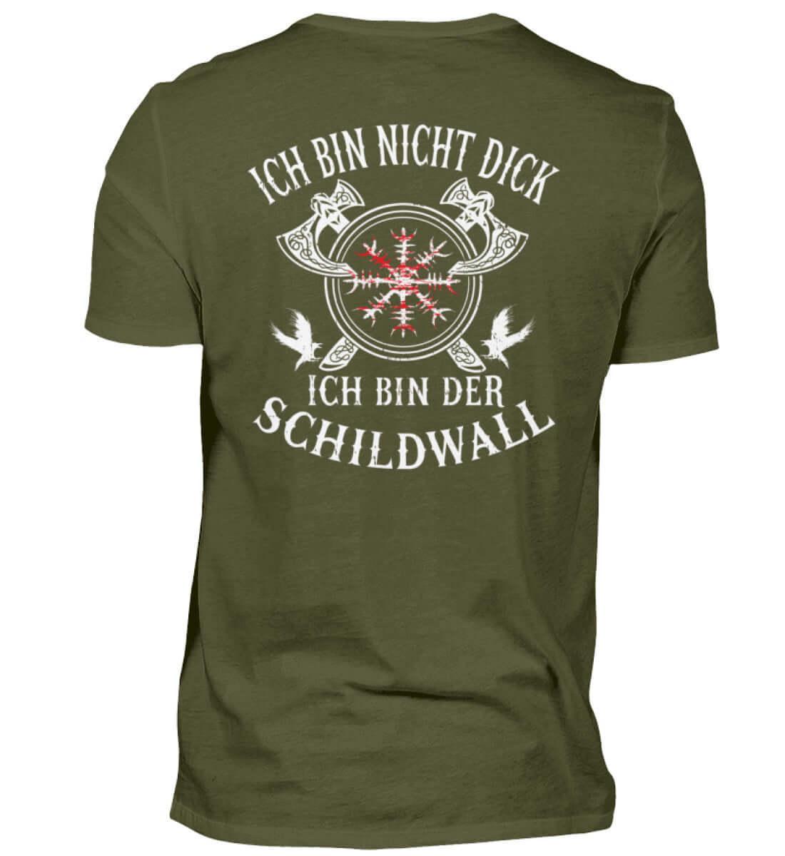 Wikinger T-Shirt 'Ich bin der Schildwall' – Stolz und Schutz mit dem Helm of Awe - Nordic Viking Wear