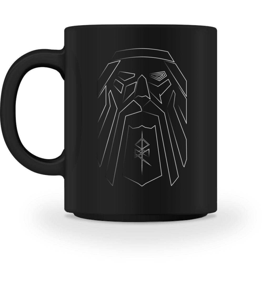 Wikinger Tasse mit Odin-Darstellung und Binderune – Symbol der Weisheit und Stärke - Nordic Viking Wear