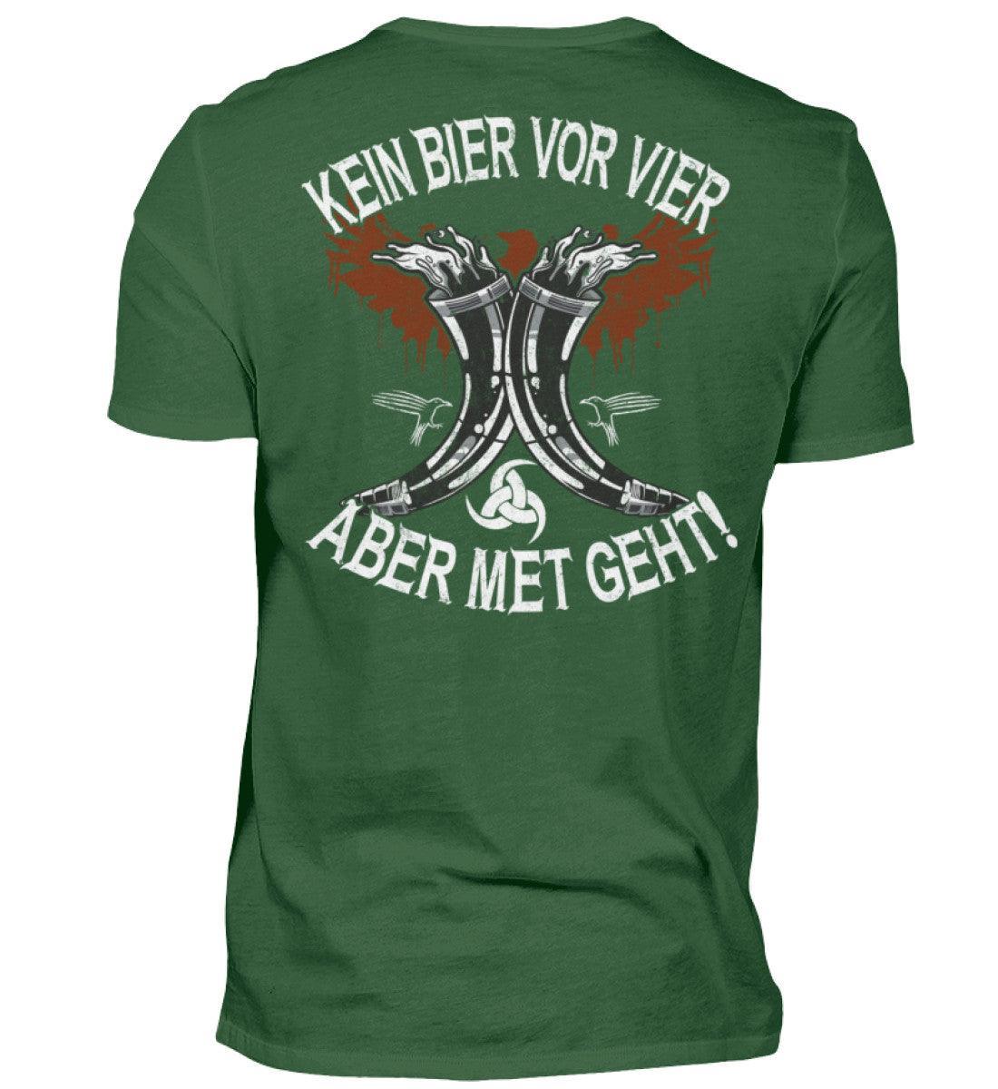 Wikinger-Themen T-Shirt "Kein Bier vor Vier – Aber Met Geht" – Mittelalter-Fanartikel, Met-Liebhaber Geschenk - Nordic Viking Wear