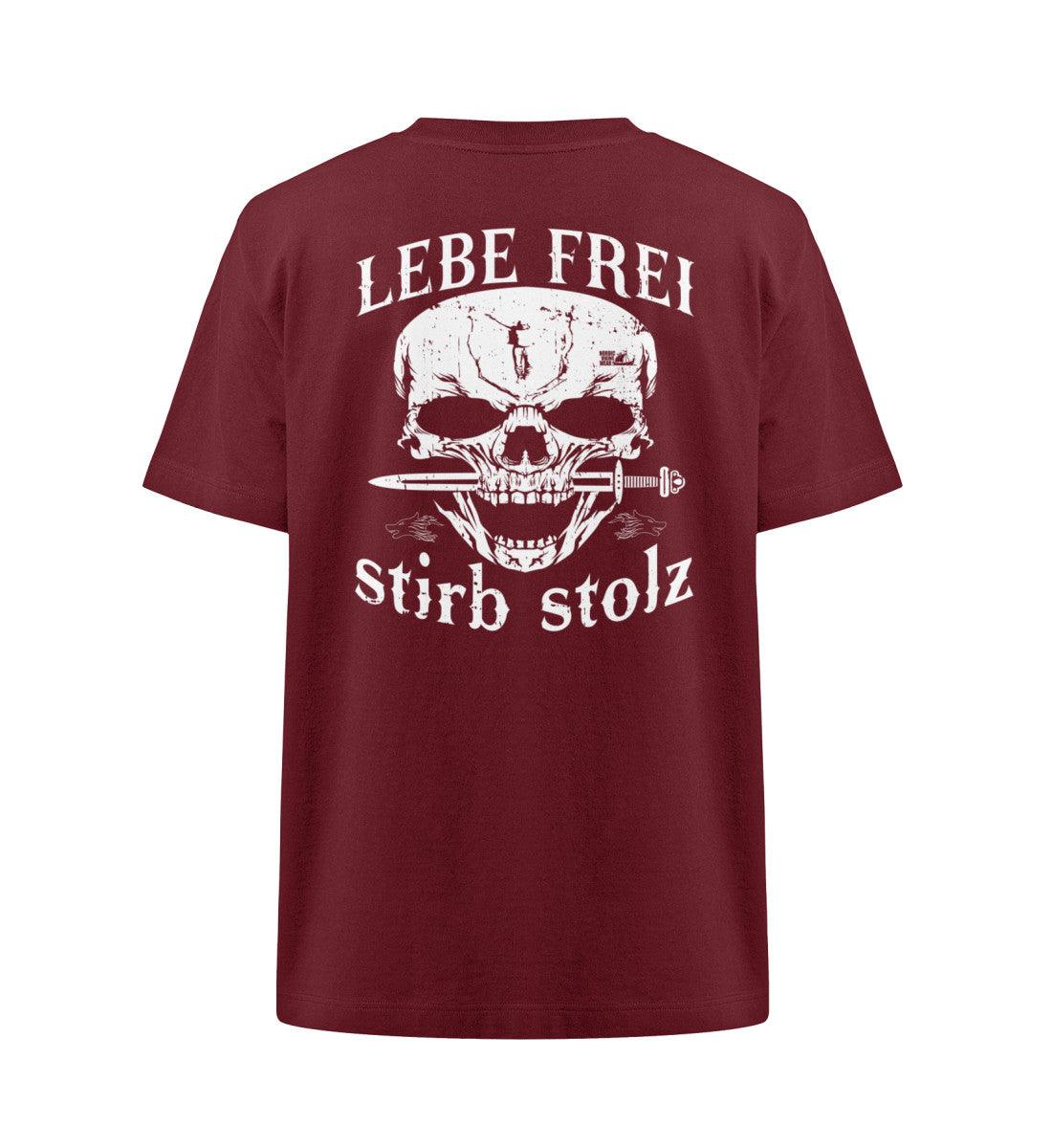 Lebe Frei, Stirb Stolz – Wikinger Oversized Shirt mit Totenkopf und Schwert-Design - Nordic Viking Wear