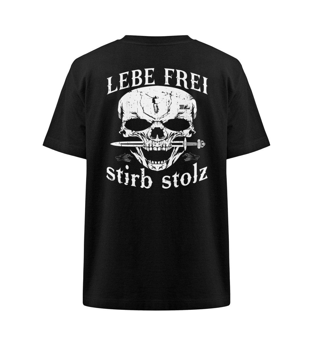 Lebe Frei, Stirb Stolz – Wikinger Oversized Shirt mit Totenkopf und Schwert-Design - Nordic Viking Wear