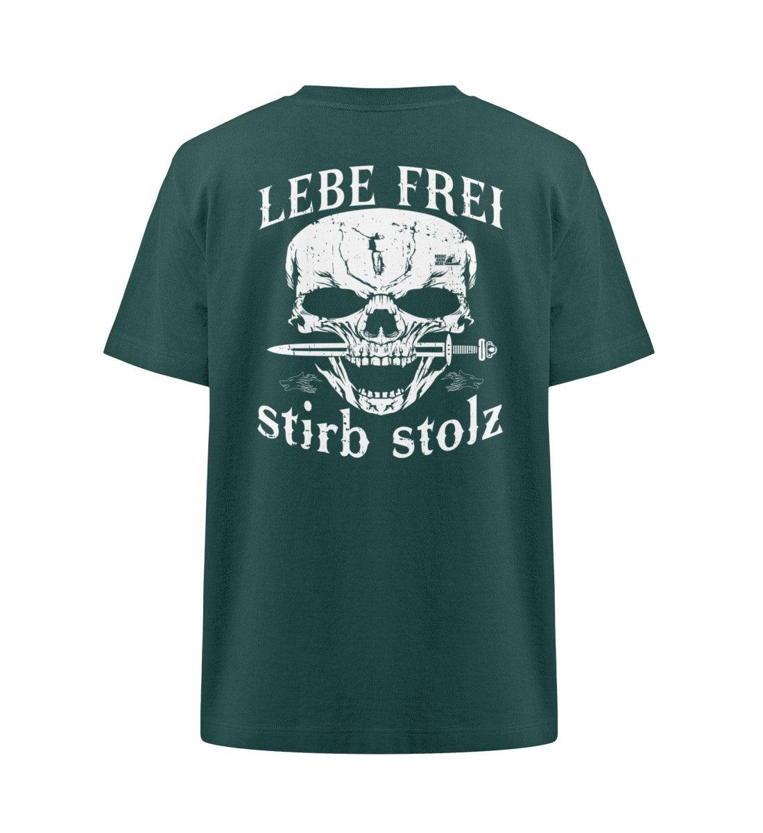 Lebe Frei, Stirb Stolz – Wikinger Oversized Shirt mit Totenkopf und Schwert-Design - Nordic Viking Wear