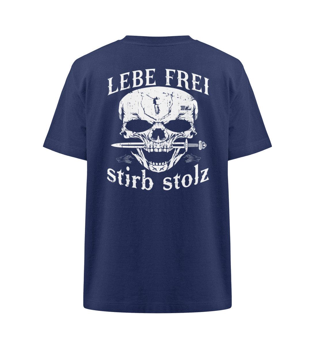 Lebe Frei, Stirb Stolz – Wikinger Oversized Shirt mit Totenkopf und Schwert-Design - Nordic Viking Wear
