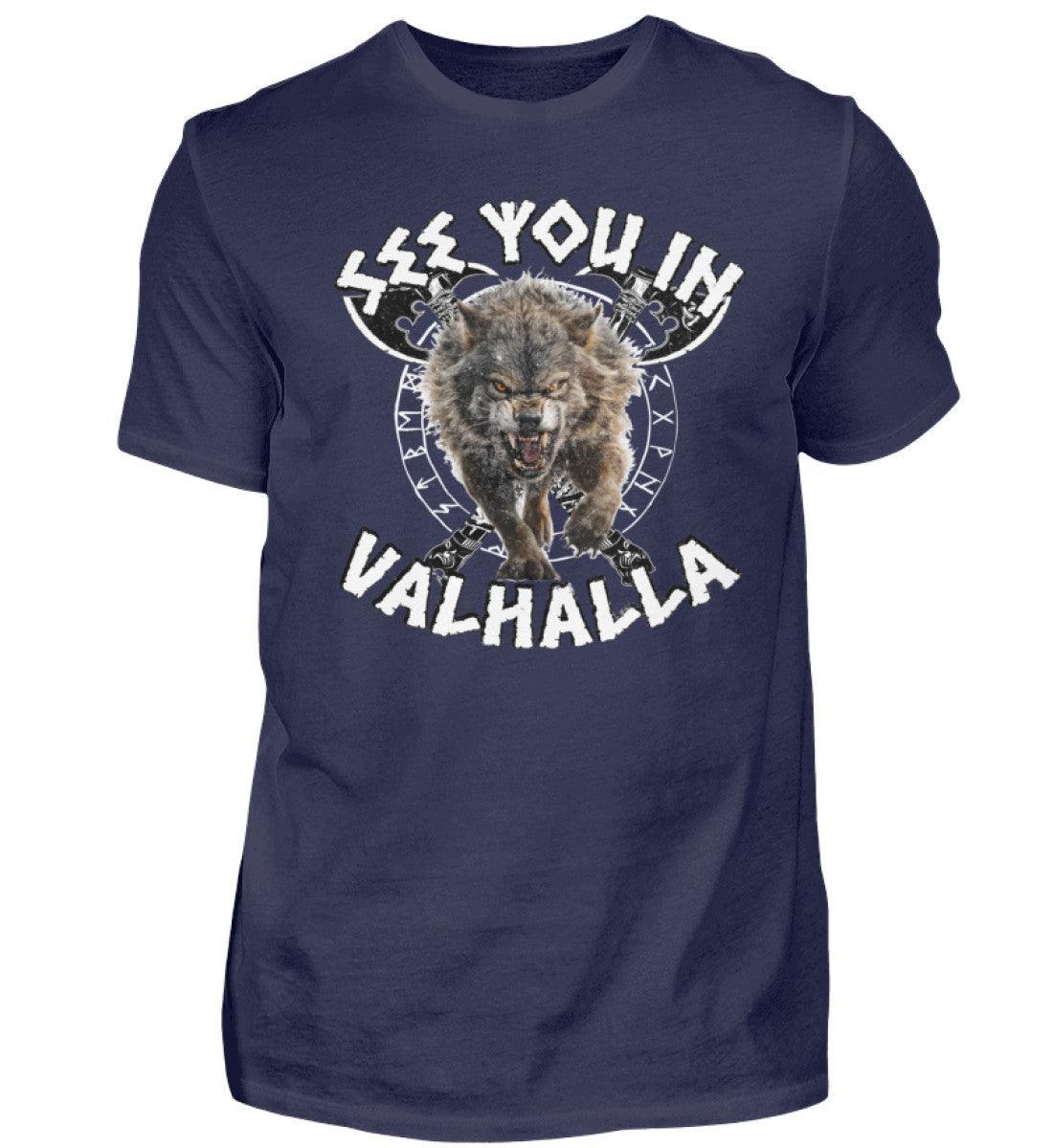 See You In Valhalla Wolf - Männer Premiumshirt - Nordic Viking Wear
