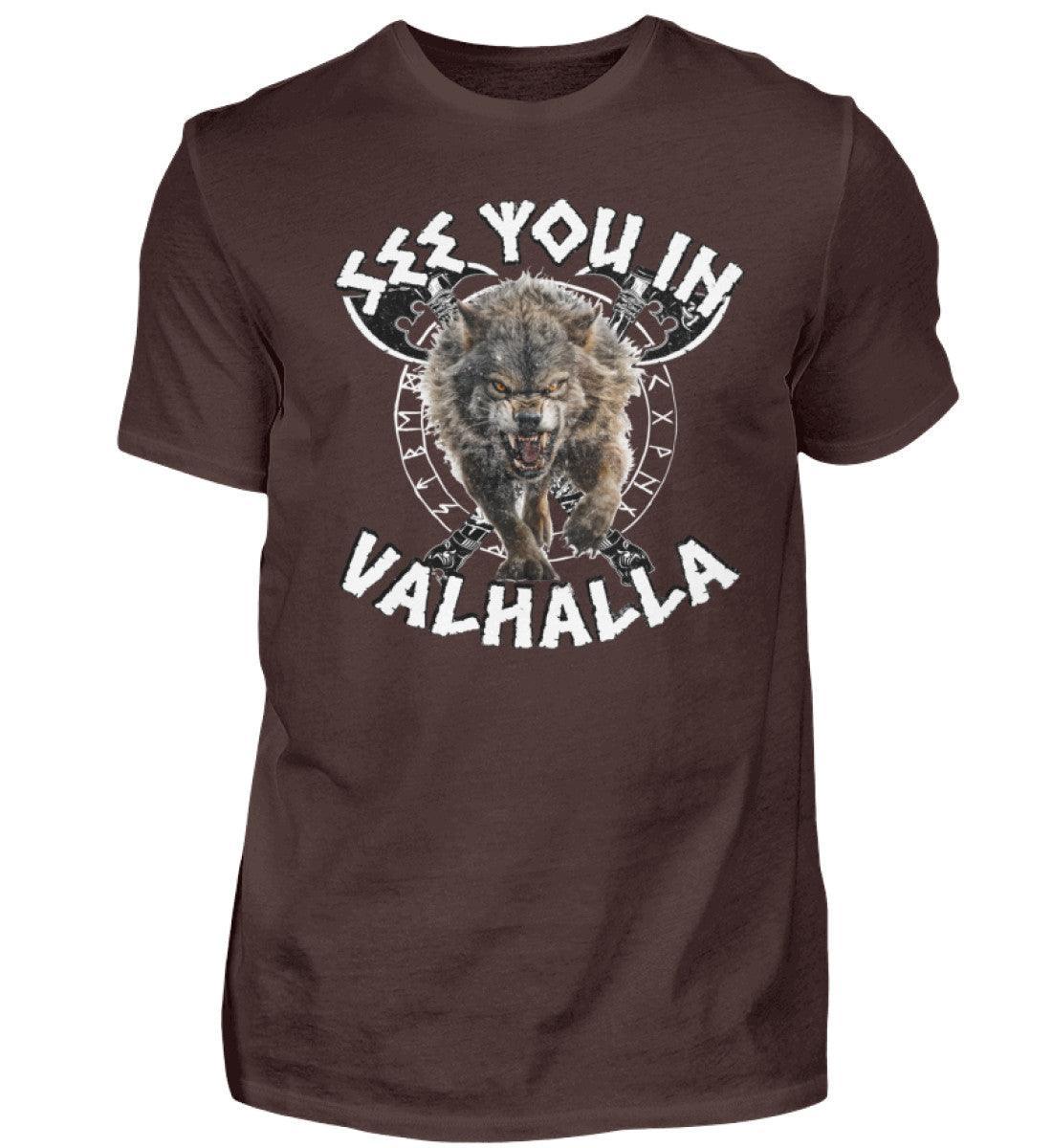 See You In Valhalla Wolf - Männer Premiumshirt - Nordic Viking Wear