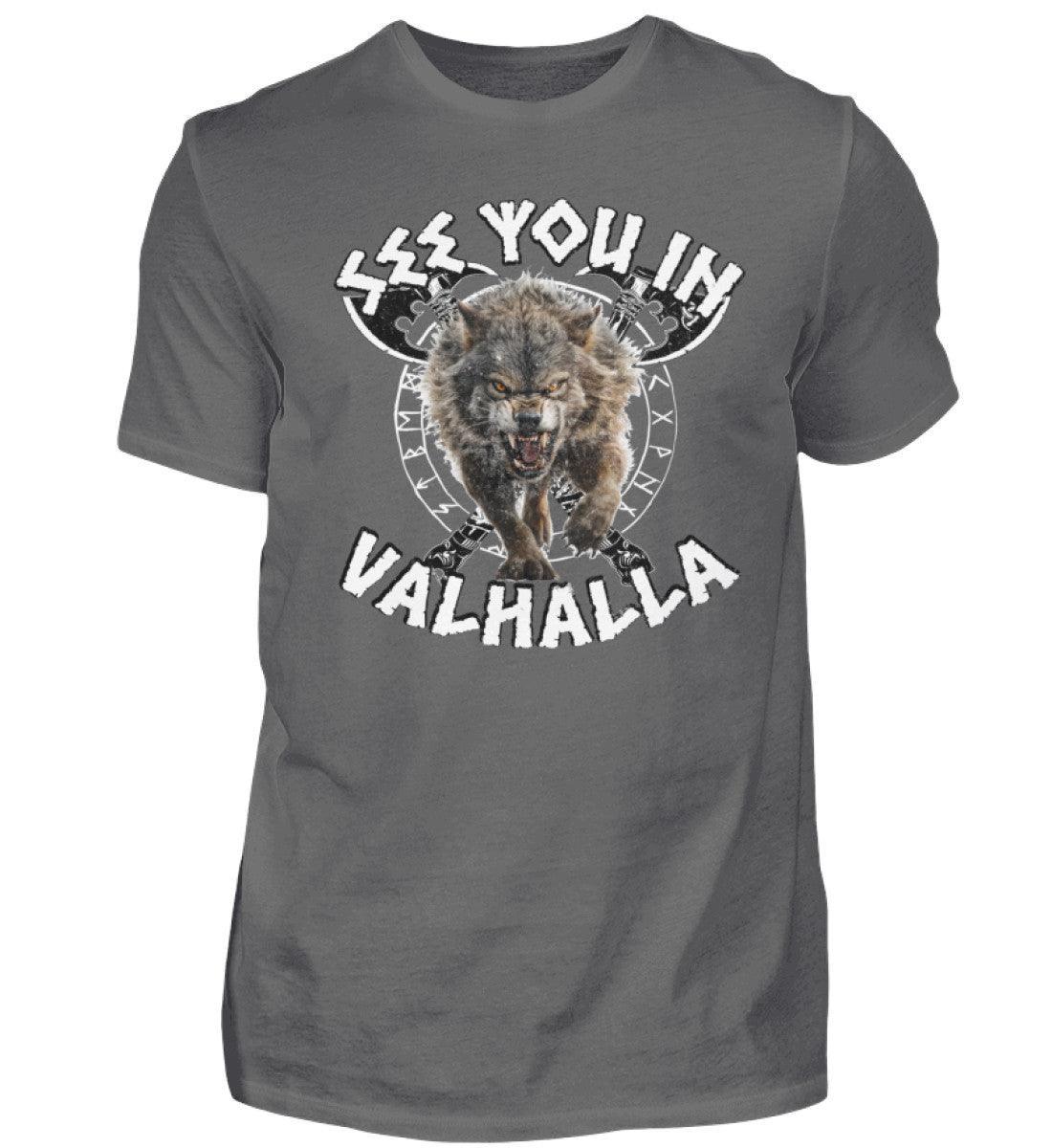 See You In Valhalla Wolf - Männer Premiumshirt - Nordic Viking Wear