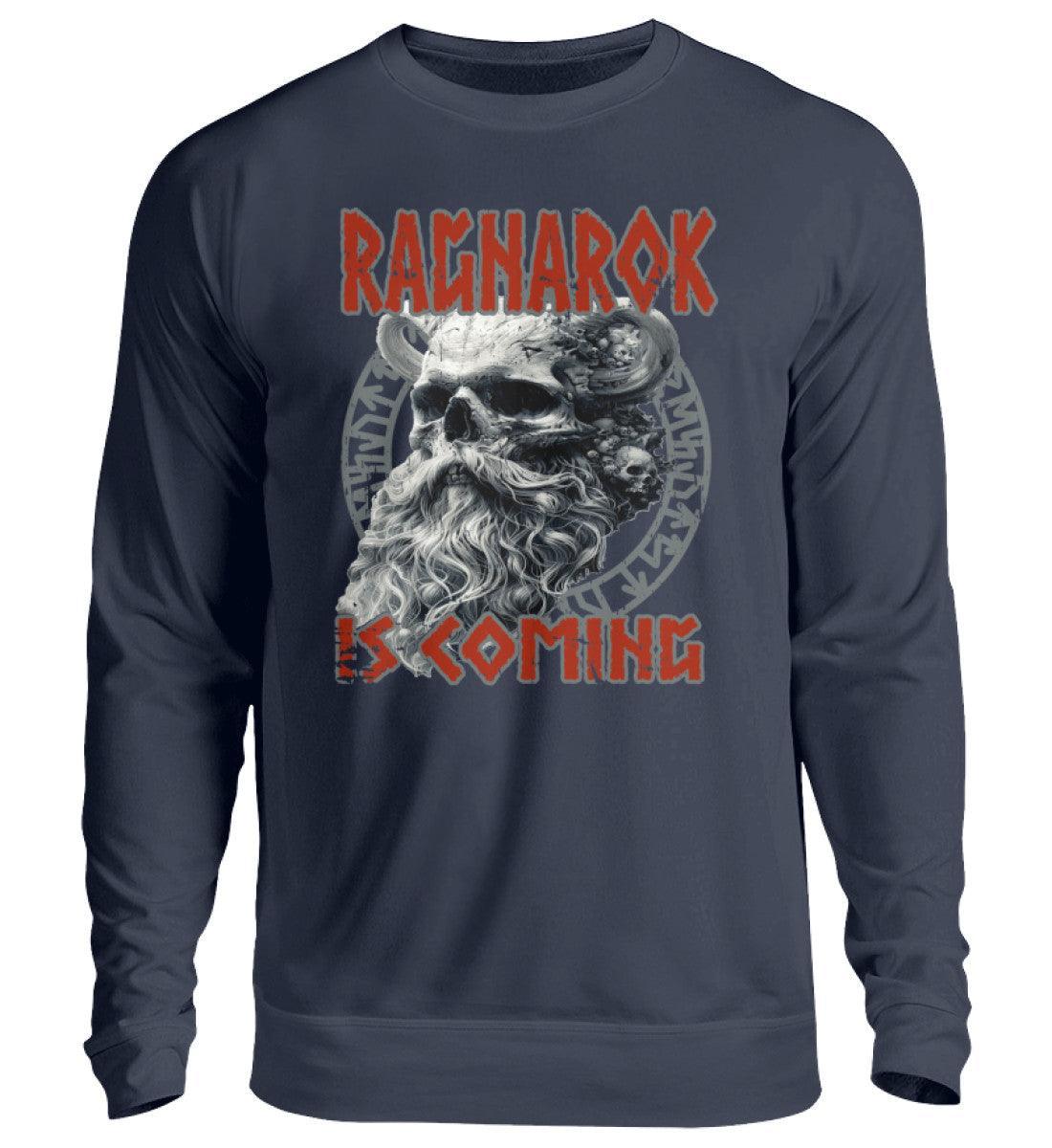 Wikinger-Sweatshirt "Ragnarok is Coming" – Nordische Mythologie, Krieger-Skull-Design - Nordic Viking Wear