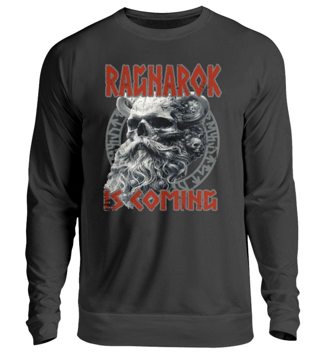 Wikinger-Sweatshirt "Ragnarok is Coming" – Nordische Mythologie, Krieger-Skull-Design - Nordic Viking Wear