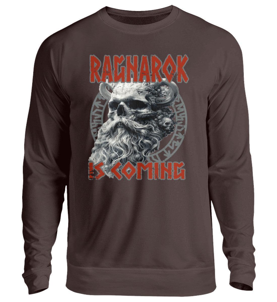 Wikinger-Sweatshirt "Ragnarok is Coming" – Nordische Mythologie, Krieger-Skull-Design - Nordic Viking Wear