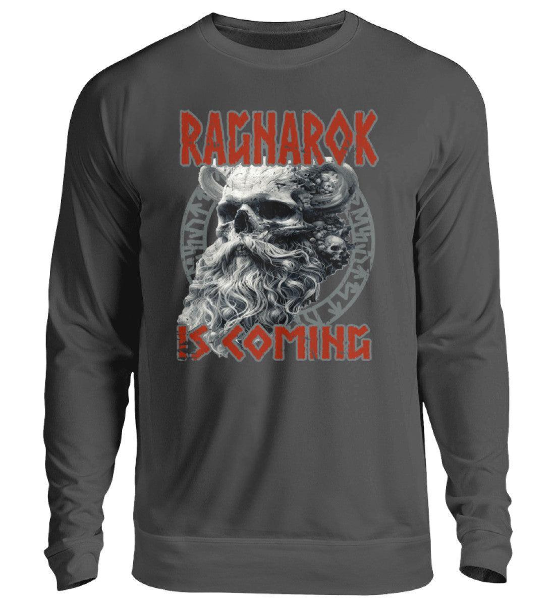 Wikinger-Sweatshirt "Ragnarok is Coming" – Nordische Mythologie, Krieger-Skull-Design - Nordic Viking Wear