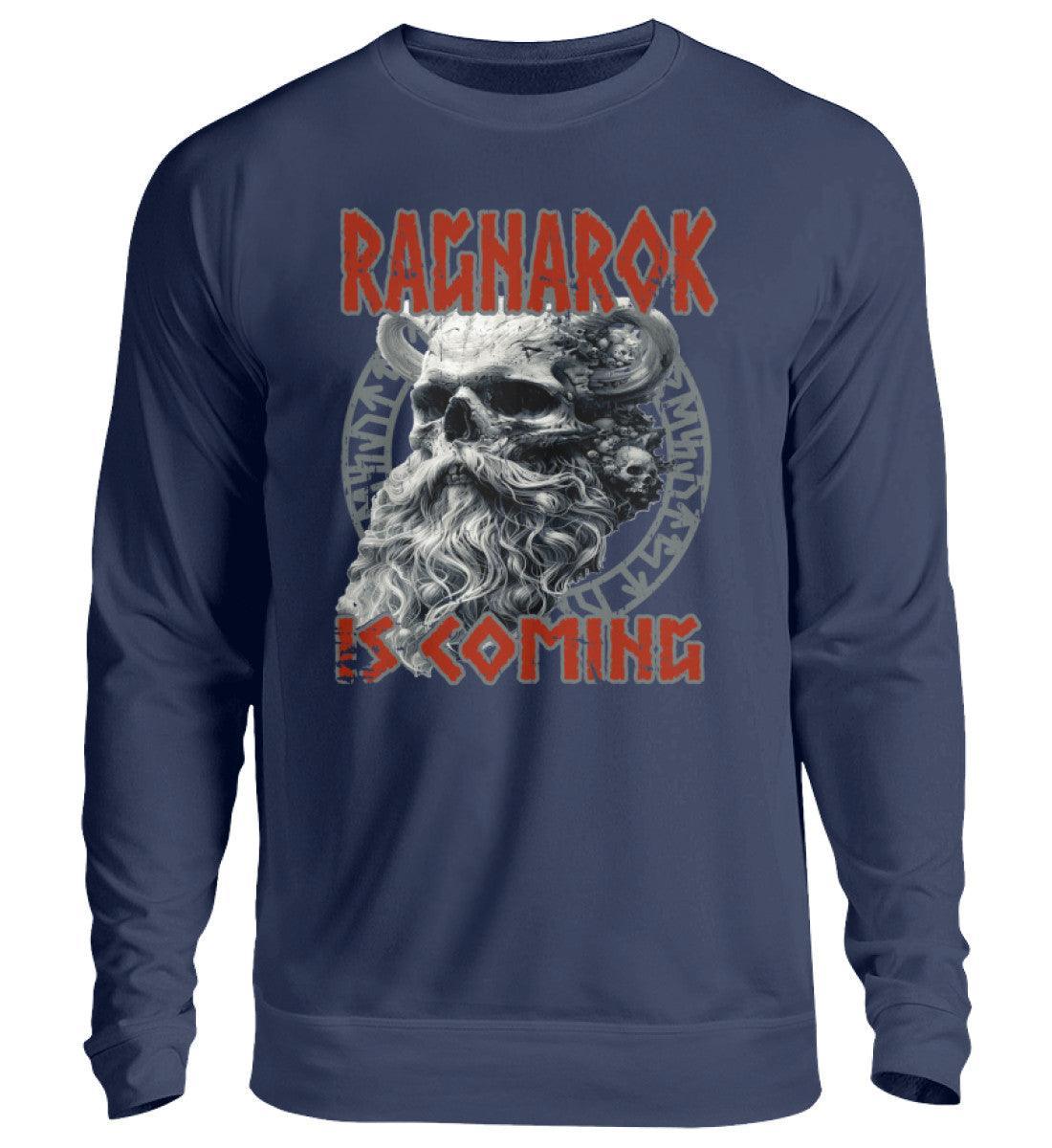 Wikinger-Sweatshirt "Ragnarok is Coming" – Nordische Mythologie, Krieger-Skull-Design - Nordic Viking Wear
