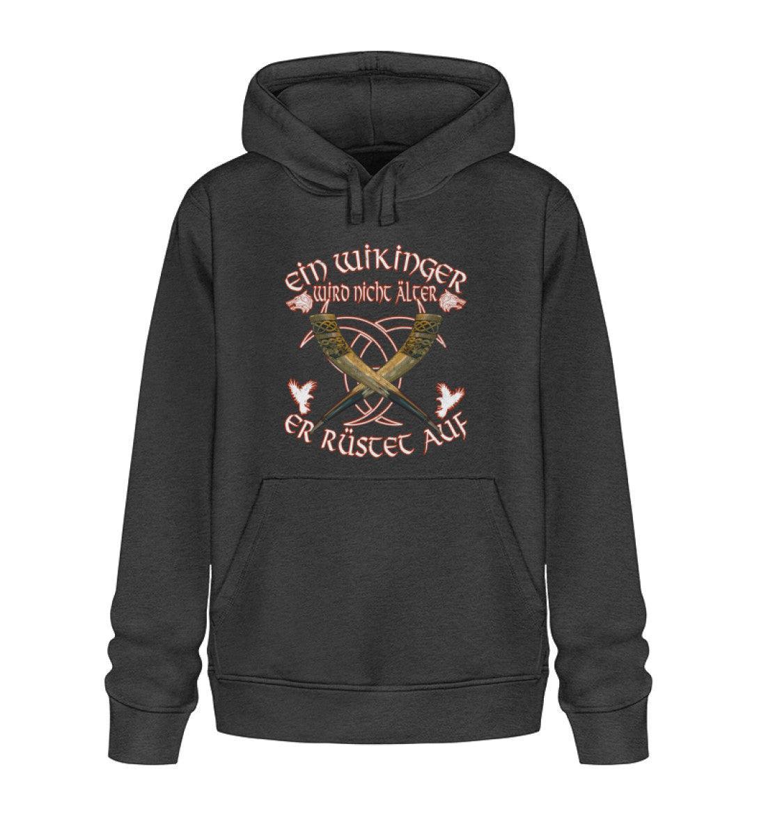 Wikinger Premium Hoodie Geburtstags-Shirt - "Ein Wikinger wird nicht älter, er rüstet auf" - Nordic Viking Wear
