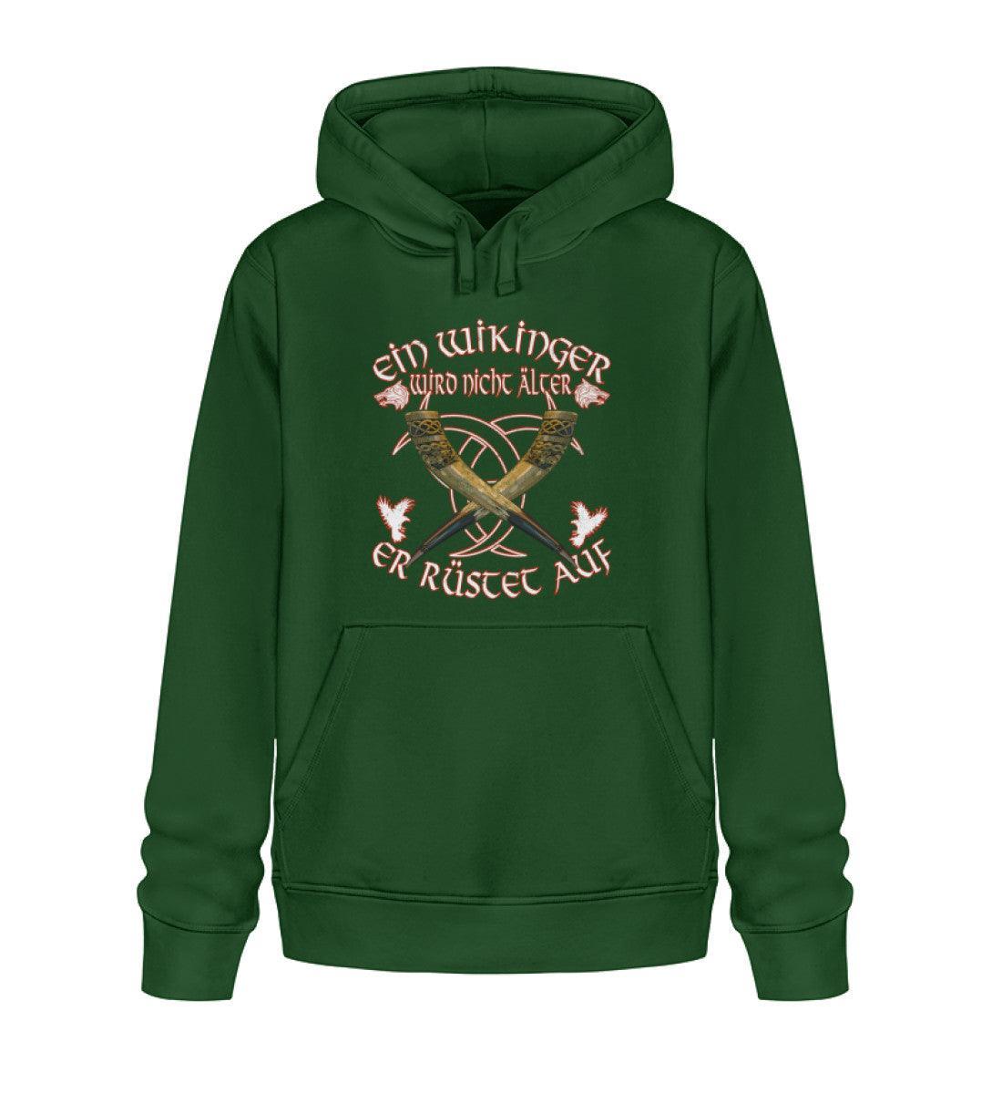 Wikinger Premium Hoodie Geburtstags-Shirt - "Ein Wikinger wird nicht älter, er rüstet auf" - Nordic Viking Wear