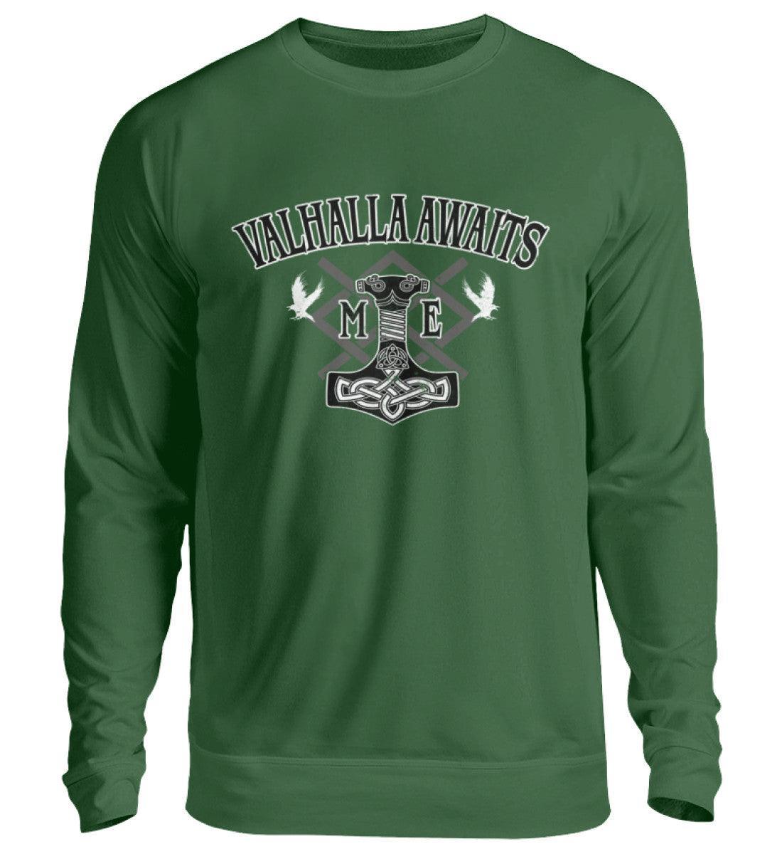 Wikinger Mjölnir und Grungir Sweatshirt - Valhalla Awaits Me - Nordische Mythologie - Nordic Viking Wear