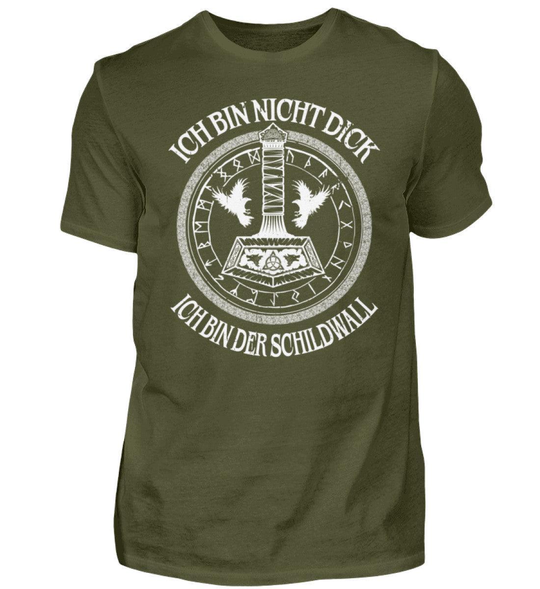 Lustiges Wikinger Shirt "Ich bin nicht dick, ich bin der Schildwall" 3.0 - Nordic Viking Wear