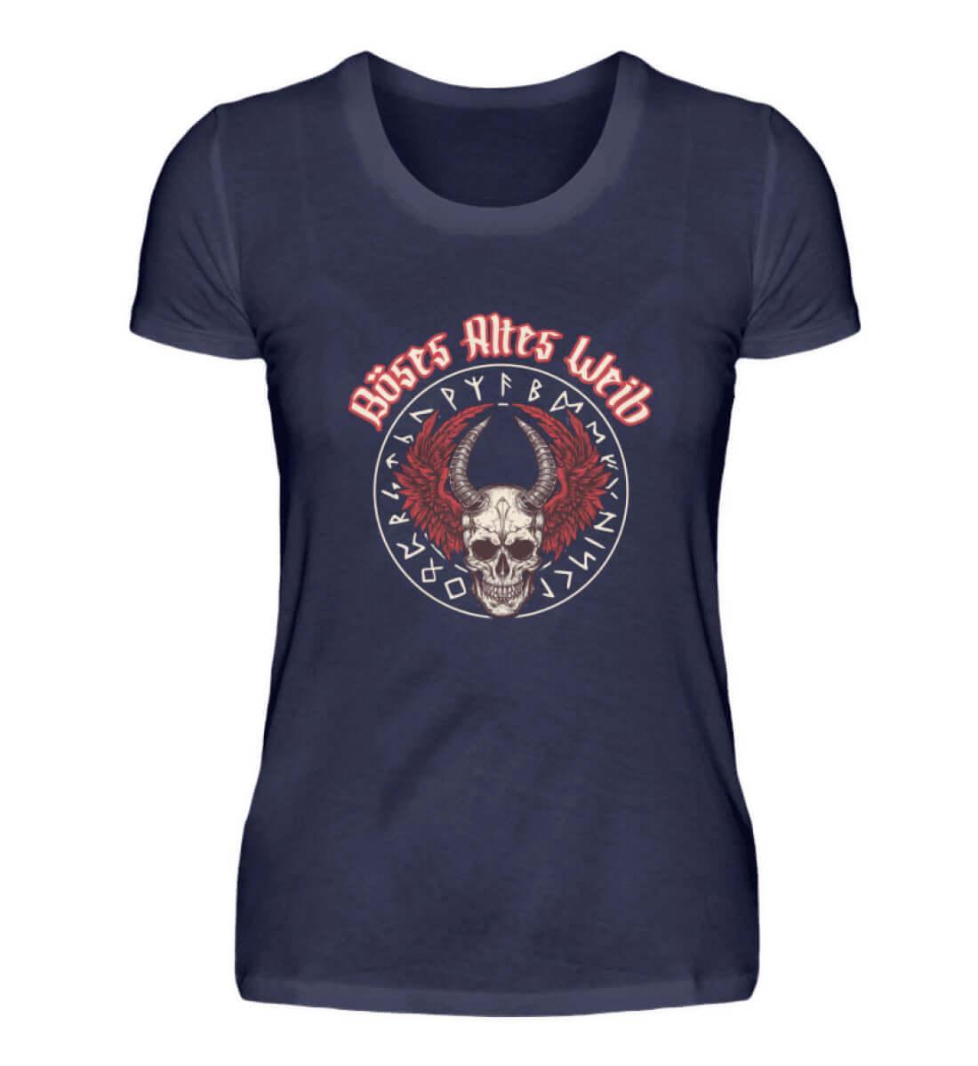 Schildmaid Premiumshirt 'Böses Altes Weib' – Walkürenflügel und Runenmacht - Nordic Viking Wear