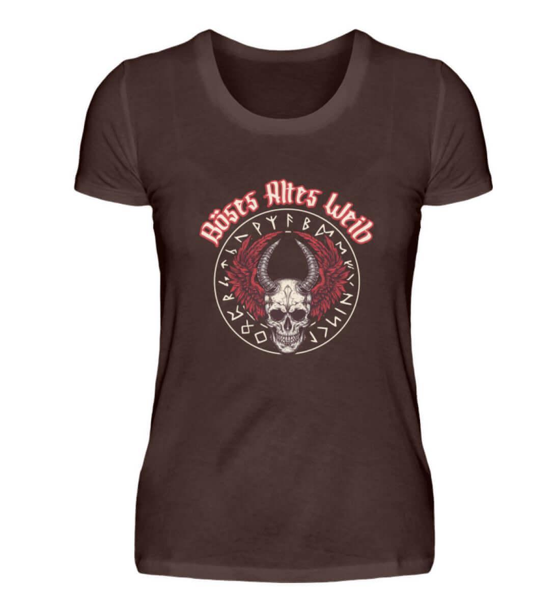 Schildmaid Premiumshirt 'Böses Altes Weib' – Walkürenflügel und Runenmacht - Nordic Viking Wear