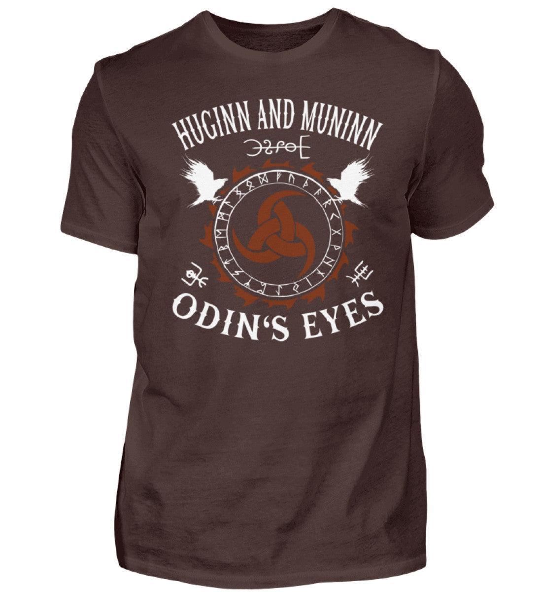 Wikinger- Premium Shirt "Huginn und Muninn - Odins Augen" Front Print - Nordic Viking Wear