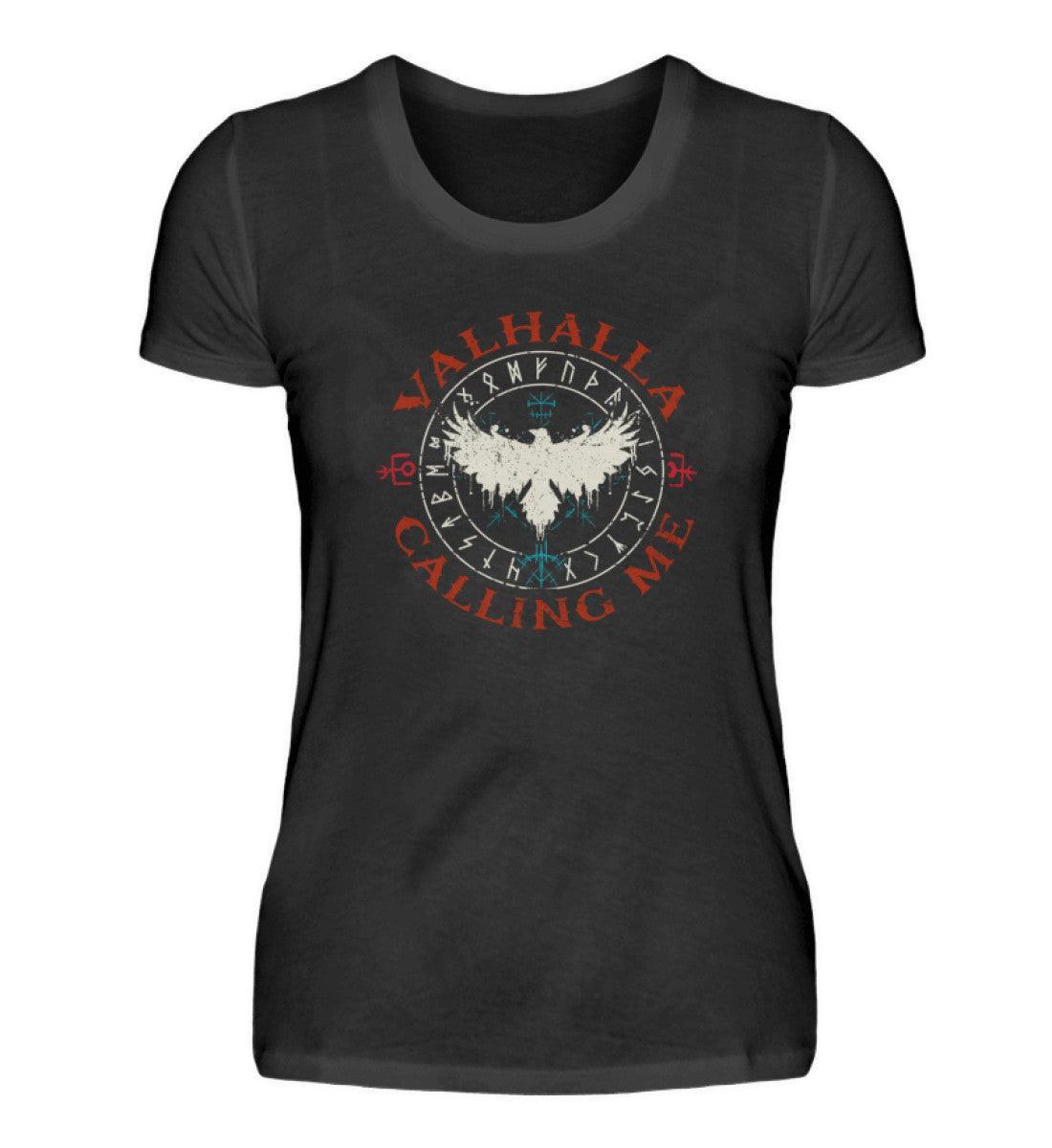 Schildmaiden Damen Premium T-Shirt – "Valhalla Calling Me" Design - Nordic Viking Wear