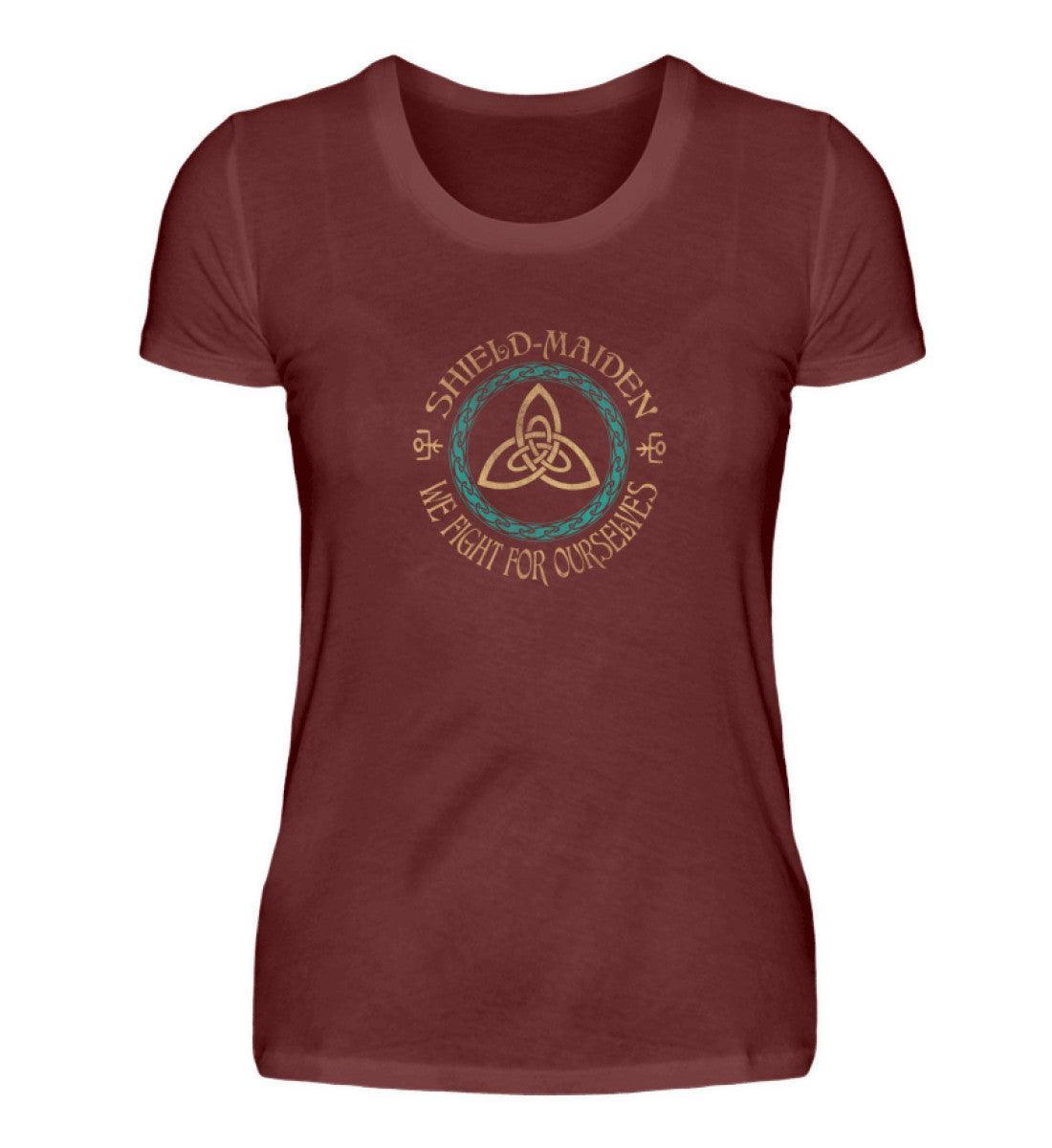 Schildmaiden Shirt "Wir kämpfen für uns selbst" – Kraftvolles Statement & Keltischer Knoten Design - Nordic Viking Wear
