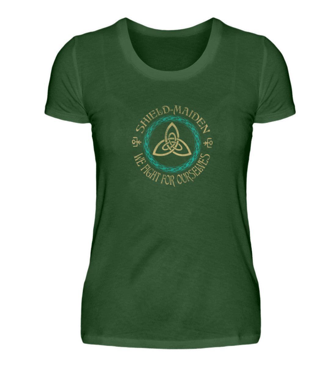 Schildmaiden Shirt "Wir kämpfen für uns selbst" – Kraftvolles Statement & Keltischer Knoten Design - Nordic Viking Wear