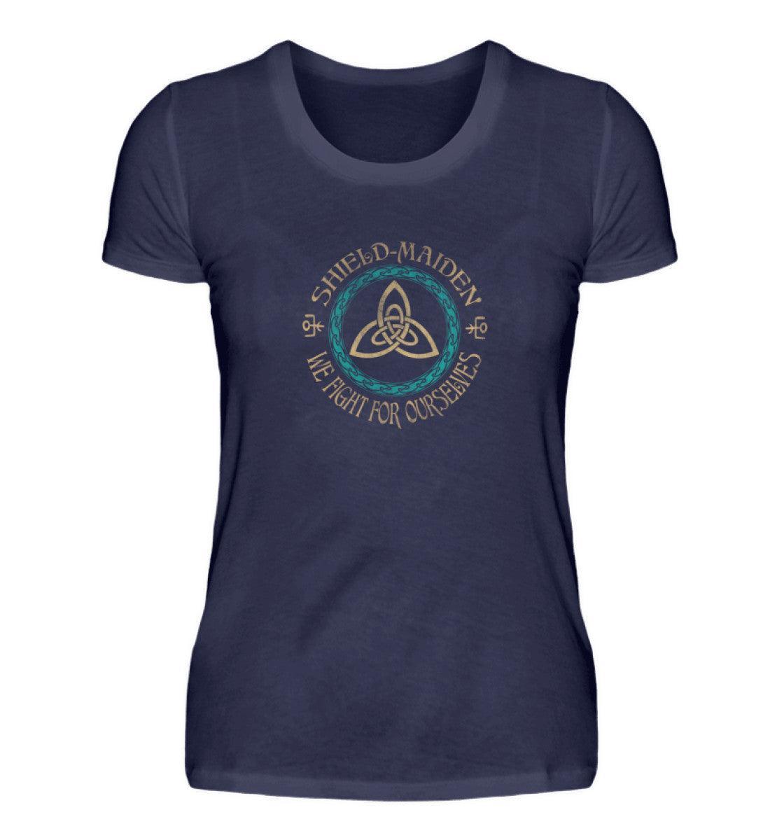 Schildmaiden Shirt "Wir kämpfen für uns selbst" – Kraftvolles Statement & Keltischer Knoten Design - Nordic Viking Wear