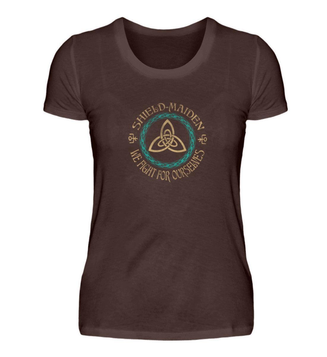 Schildmaiden Shirt "Wir kämpfen für uns selbst" – Kraftvolles Statement & Keltischer Knoten Design - Nordic Viking Wear