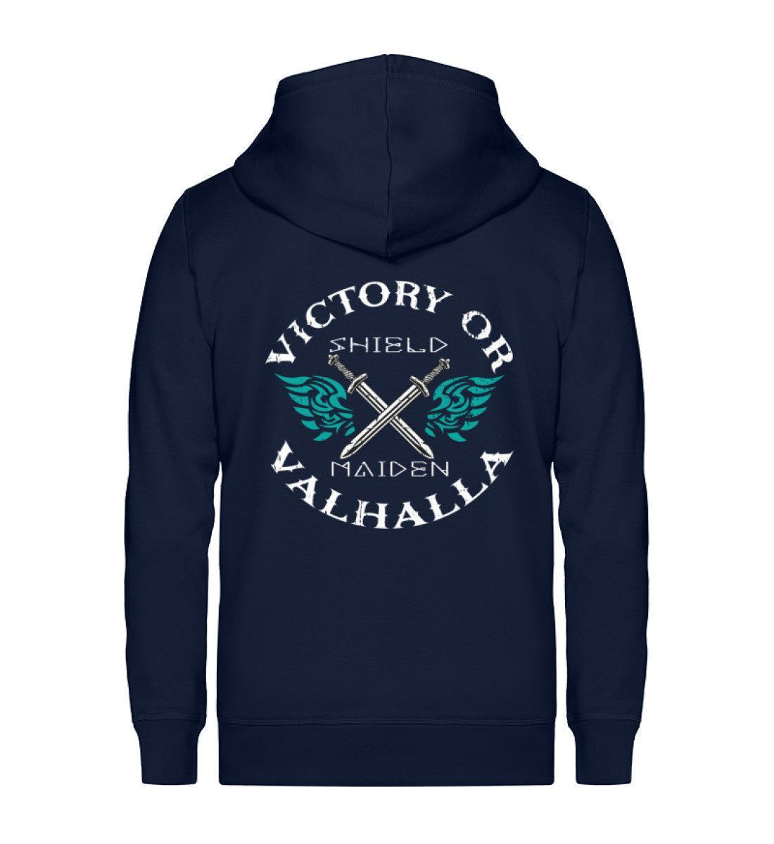 Schildmaiden Zip-Hoodie 'Sieg oder Walhalla' – Wikinger-Kriegerin Spirit - Nordic Viking Wear