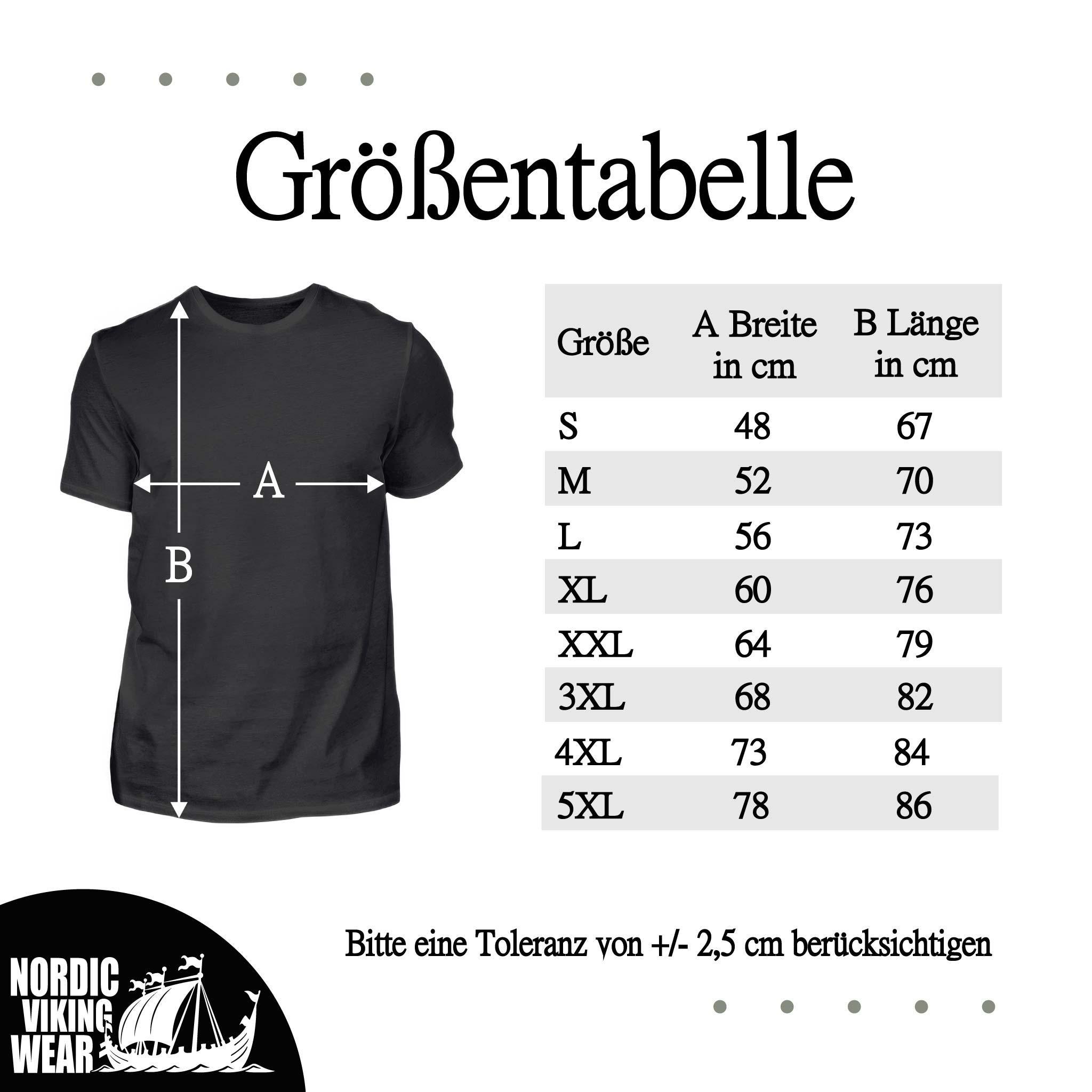 Wikinger-Plünderer Premiumshirt Back und Frontprint – "Mir reicht's, ich gehe plündern" – Drachenschiff-Design - Nordic Viking Wear