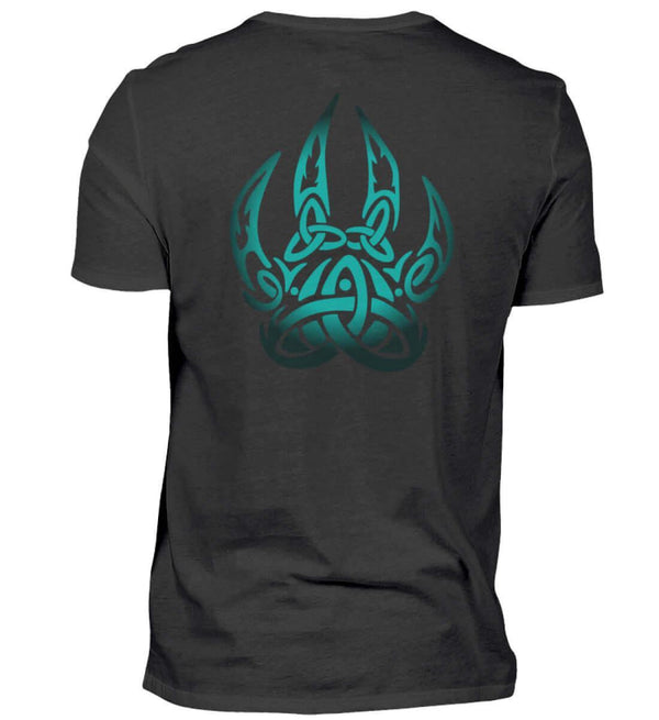 Wikinger-Premiumshirt – Berserker Symbol mit nordischem Knotenmotiv Backprint - Nordic Viking Wear