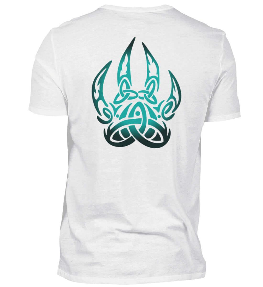 Wikinger-Premiumshirt – Berserker Symbol mit nordischem Knotenmotiv Backprint - Nordic Viking Wear