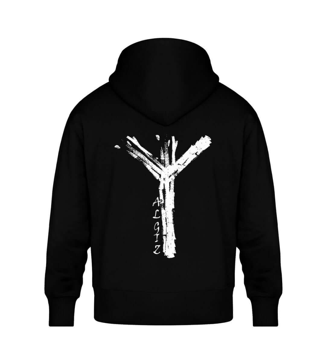 Wikinger Heavy oversized Hoodie Algiz Rune - Unisex Oversized Organic Hoodie - Nordic Viking Wear