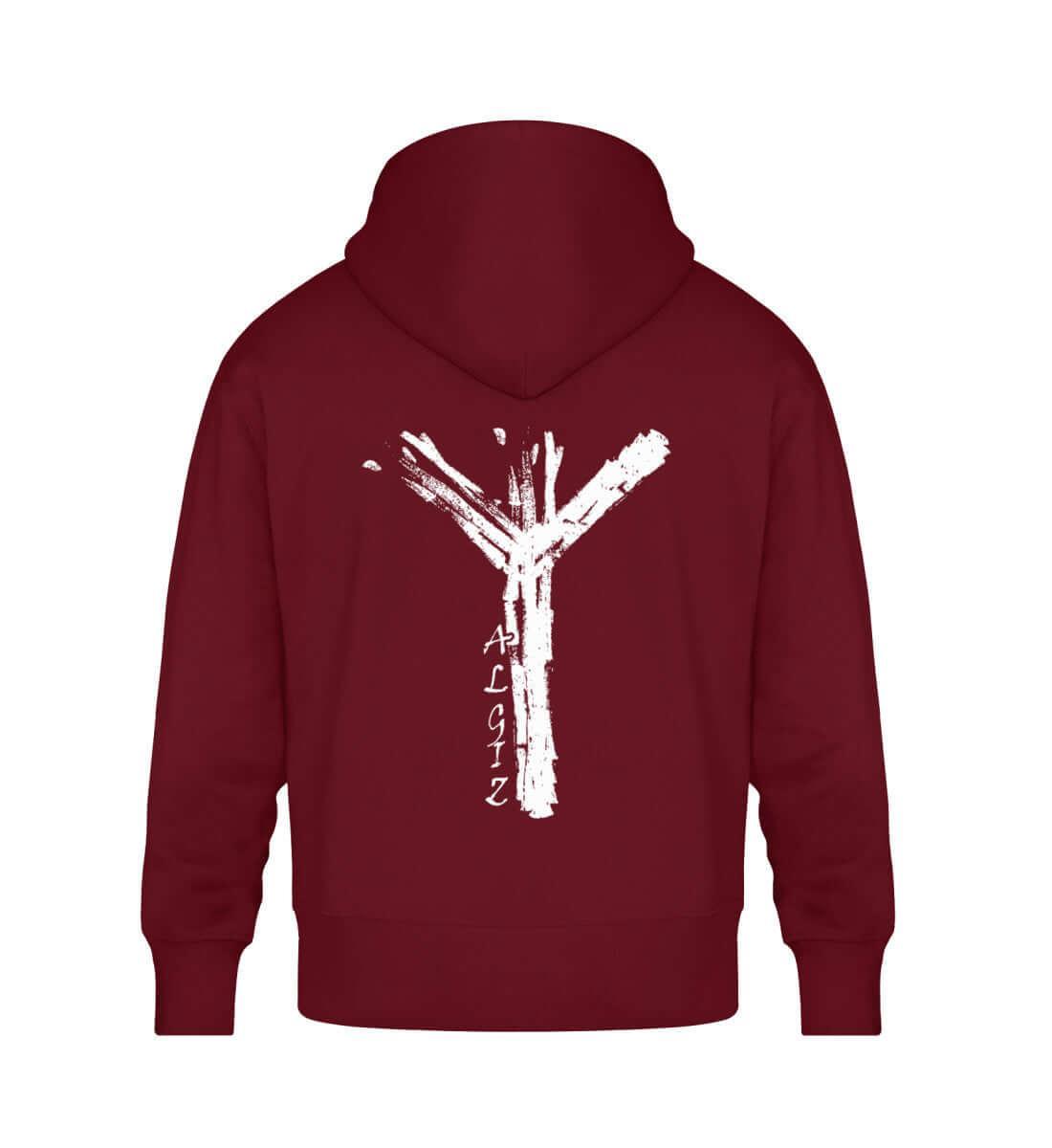Wikinger Heavy oversized Hoodie Algiz Rune - Unisex Oversized Organic Hoodie - Nordic Viking Wear