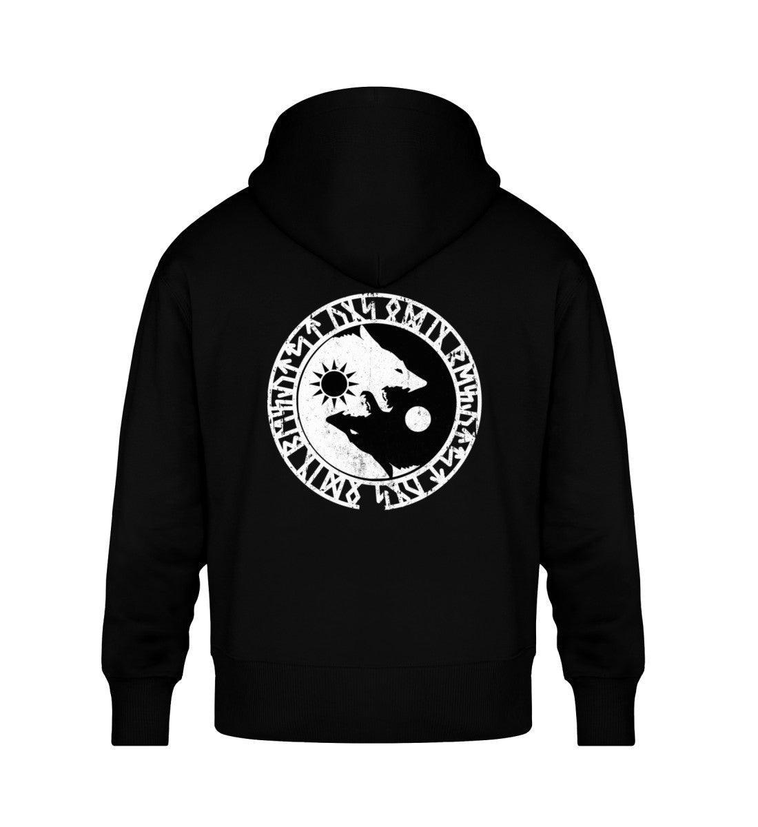 Wikinger Oversized Hoodie Fenrir Runenkreis - Unisex Oversized Organic Hoodie - Nordic Viking Wear