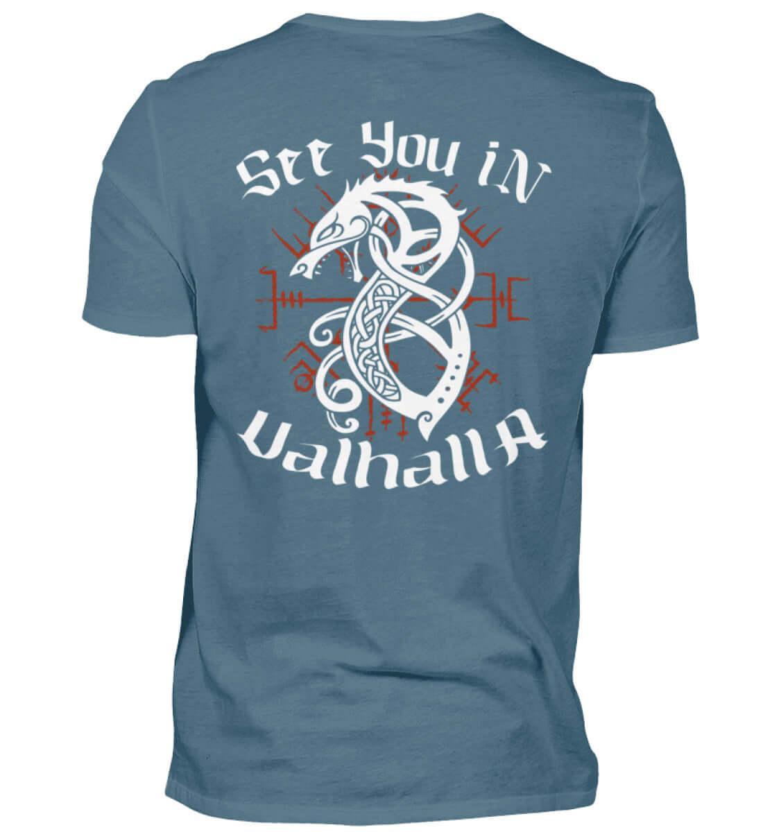 "Fenrir’s Oath" Wikinger-Shirt – "See You in Valhalla" - Nordic Viking Wear