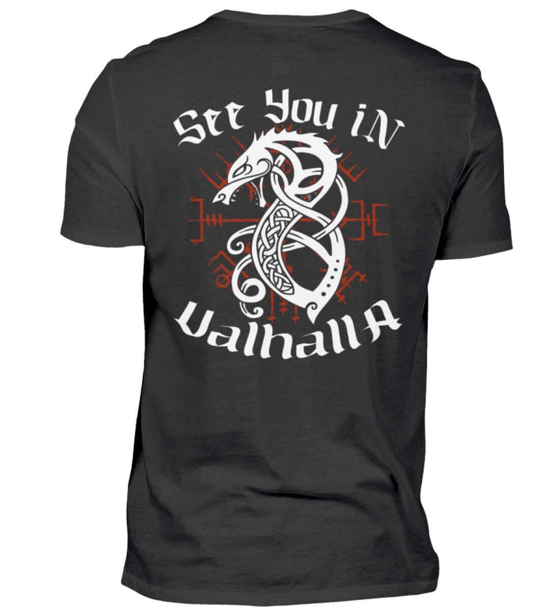 "Fenrir’s Oath" Wikinger-Shirt – "See You in Valhalla" - Nordic Viking Wear